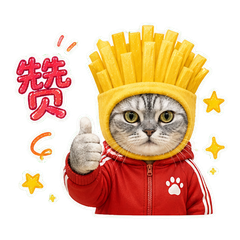 银虎斑潮喵日常 sticker 1
