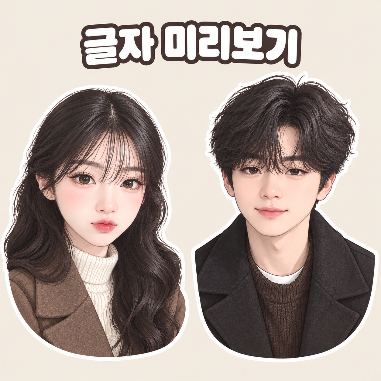 달달한 커플 일상 캐릭터 이미지