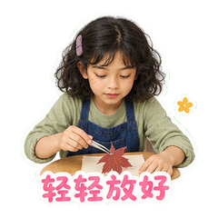 叶脉桌边的栩宁 sticker 3