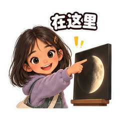 月相灯箱前的舒禾 sticker 3