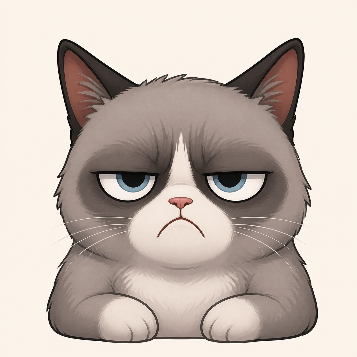 Grumpy Cat Cartoon Sticker Pack character image