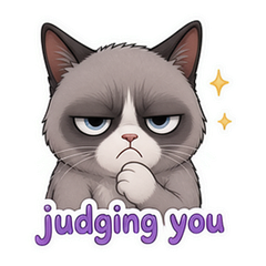 Grumpy Cat Cartoon Sticker Pack #2