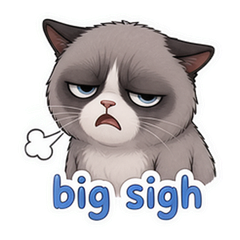 Grumpy Cat Cartoon Sticker Pack #4