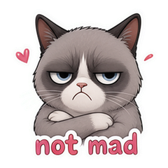 Grumpy Cat Cartoon Sticker Pack #1