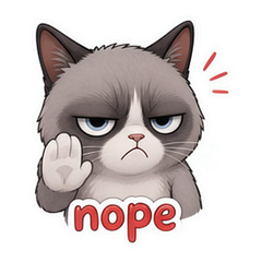 Grumpy Cat Cartoon Sticker Pack #3