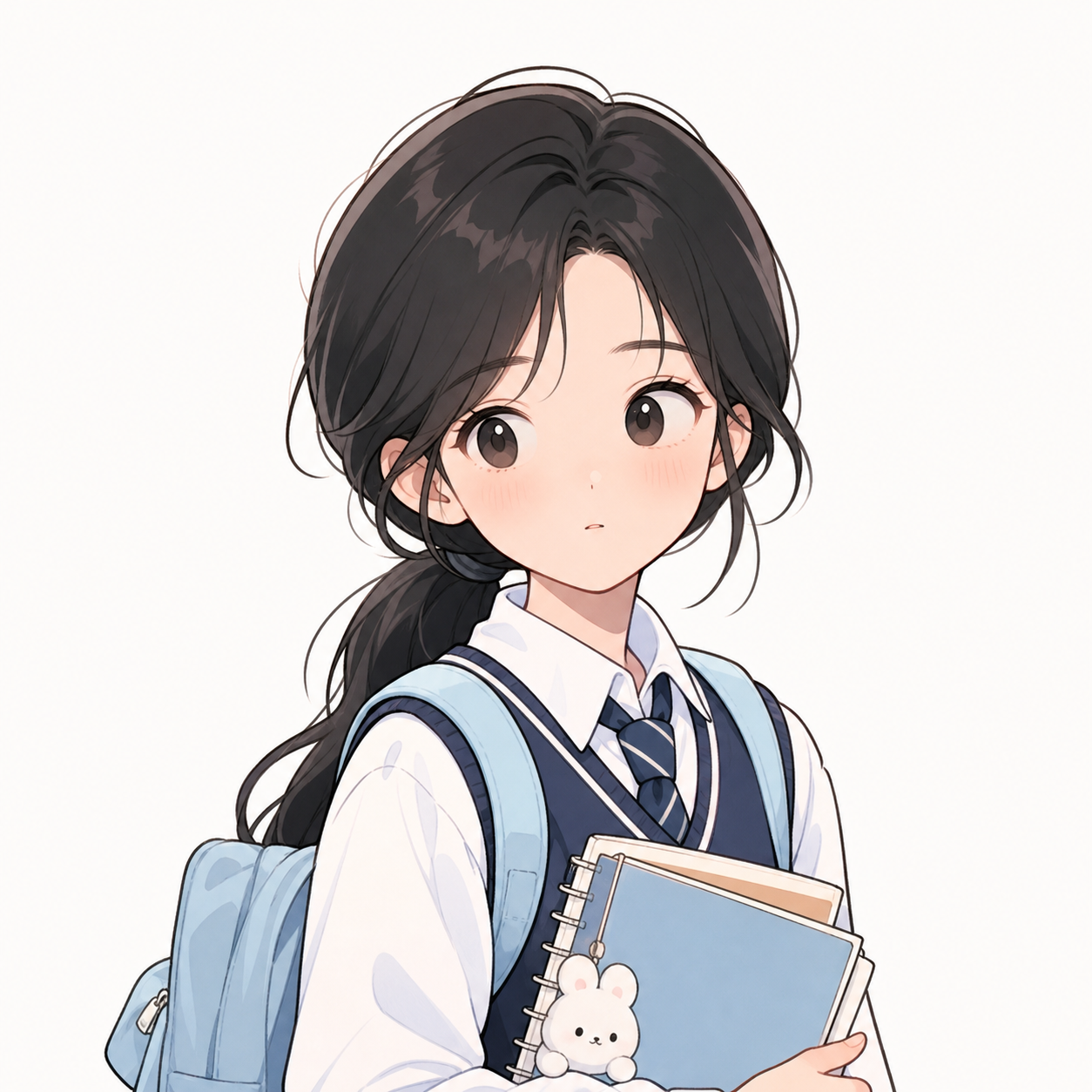 晴也校园表情包角色图
