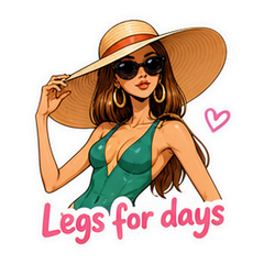 Long Legs Beach Vogue sticker 1