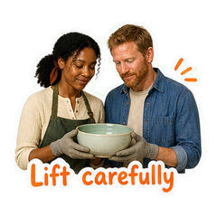 Leila and Rowan at the Kiln sticker 3