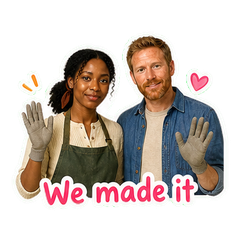 Leila and Rowan at the Kiln sticker 1