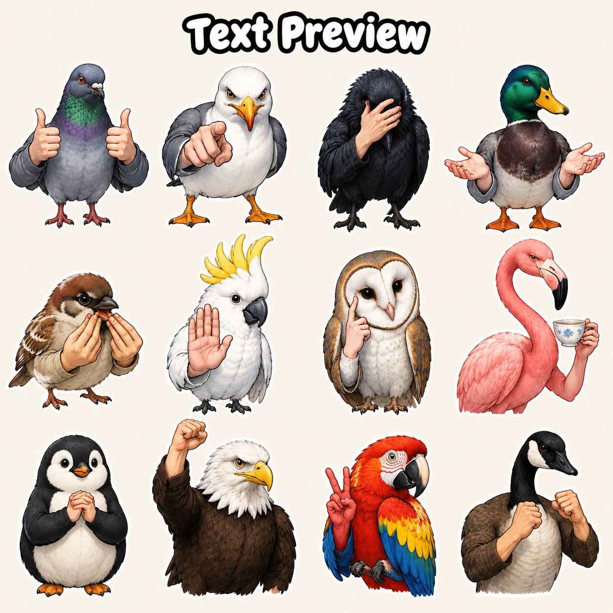 Birds with Human Hands Memes character image