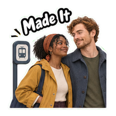 Asha and Rowan at the Tram Stop #1