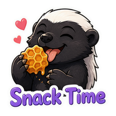 Honey Badger Cartoon Sticker Pack #4