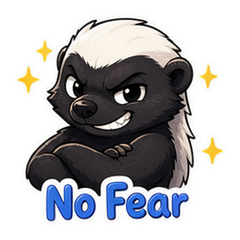 Honey Badger Cartoon Sticker Pack #3