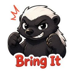 Honey Badger Cartoon Sticker Pack #2