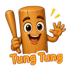 Tung Tung Sahur Cartoon Sticker Pack #1