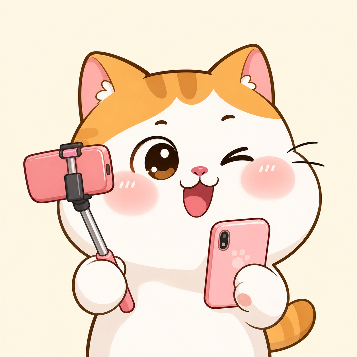 大脸自拍猫角色图
