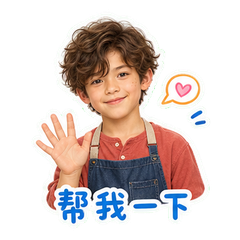蓝晒桌边的安禾 sticker 3