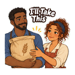 Nora and Elias at First Bake sticker 4