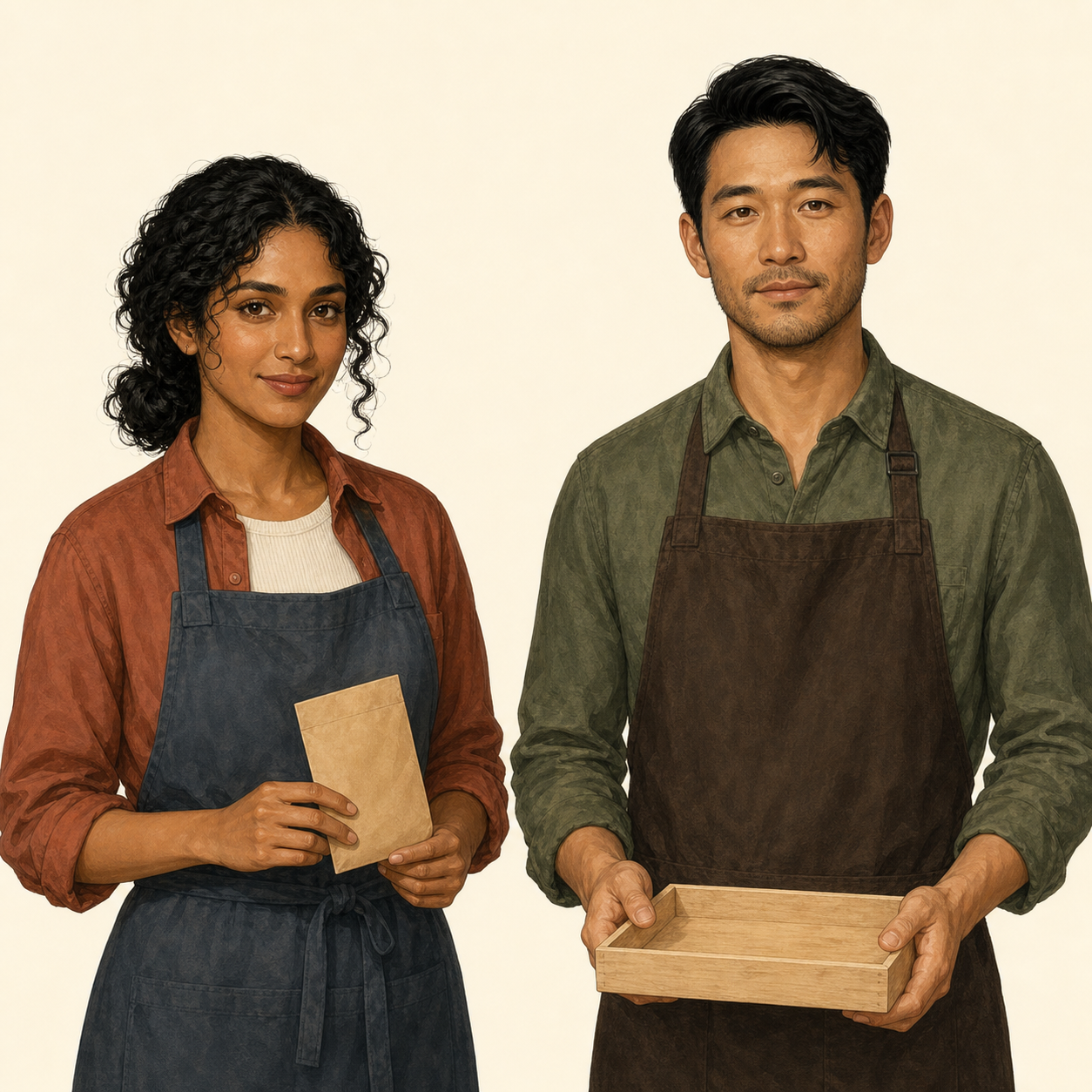 Nadia and Eli at Seed Library character image