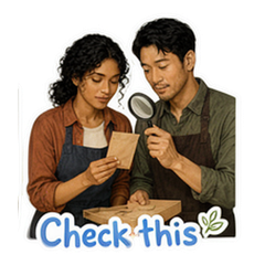 Nadia and Eli at Seed Library sticker 3
