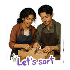 Nadia and Eli at Seed Library sticker 2