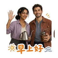 河畔咖啡搭档 sticker 1