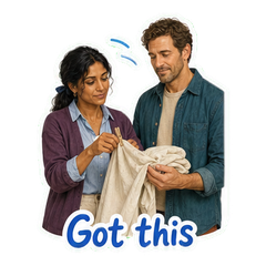 Maya and Leon on Laundry Day sticker 2