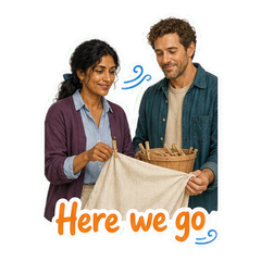 Maya and Leon on Laundry Day sticker 1