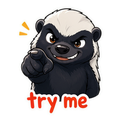 Honey Badger Cartoon Sticker Pack #4