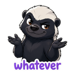 Honey Badger Cartoon Sticker Pack #2