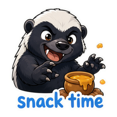 Honey Badger Cartoon Sticker Pack #3