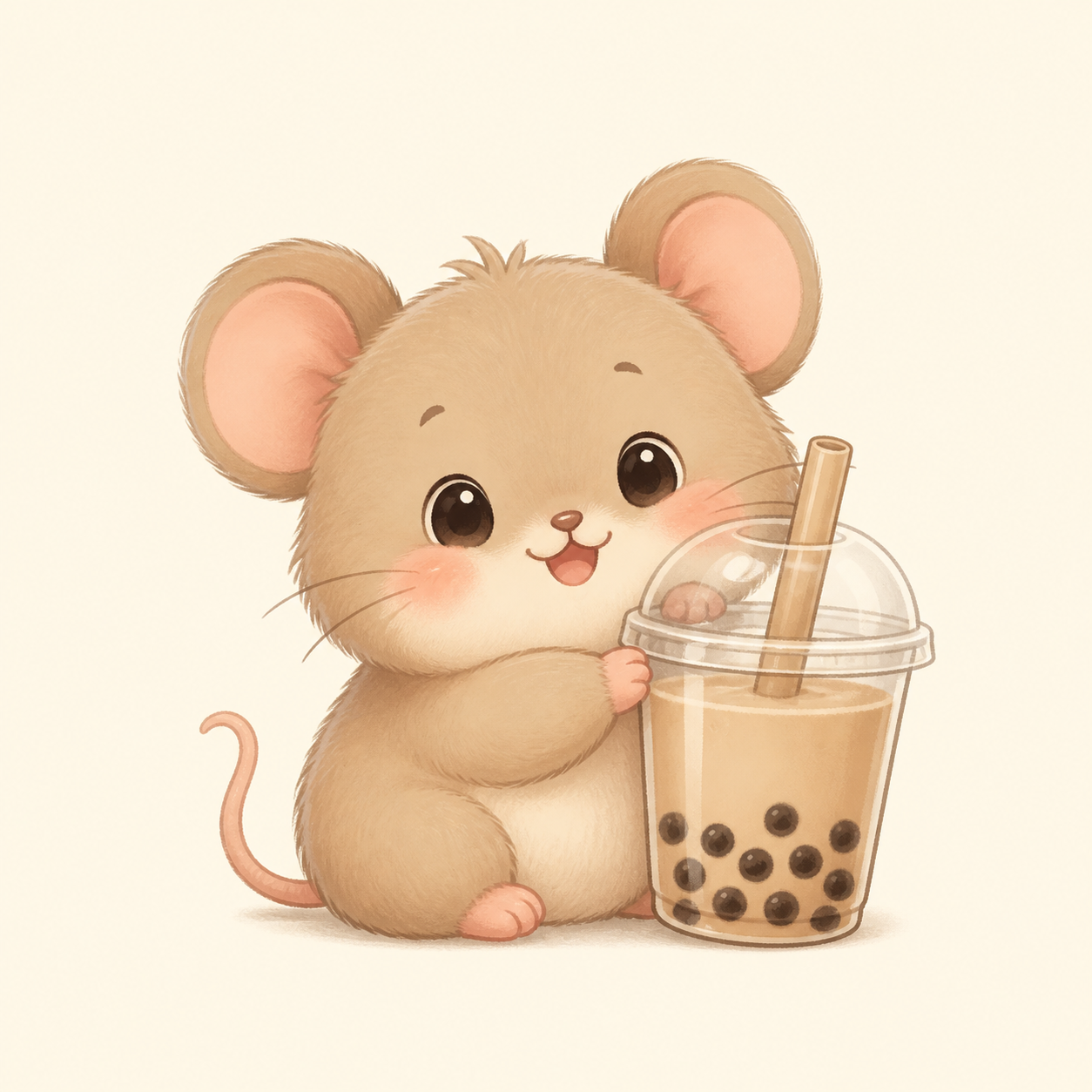 珍珠奶茶鼠角色图