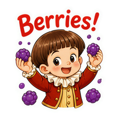 Berries and Cream Cartoon Stickers #1