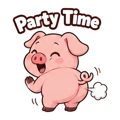 Dancing Cartoon Pig Stickers #1
