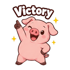 Dancing Cartoon Pig Stickers #3