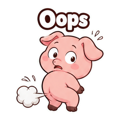 Dancing Cartoon Pig Stickers #2