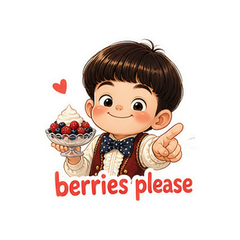 Berries And Cream Cartoon Sticker Pack #1