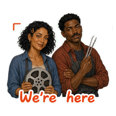 Nadia and Felix in the Darkroom sticker 1