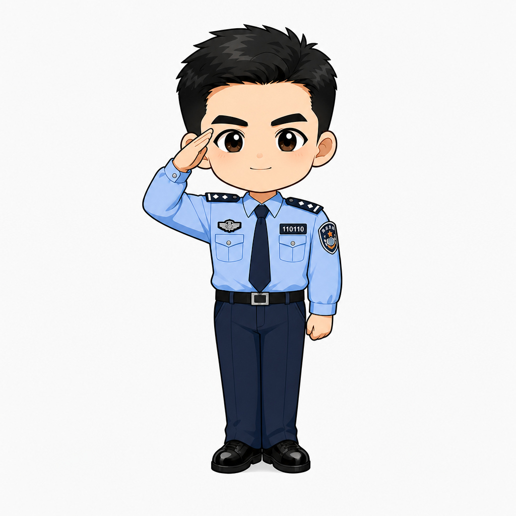 亲切卡通警察角色图