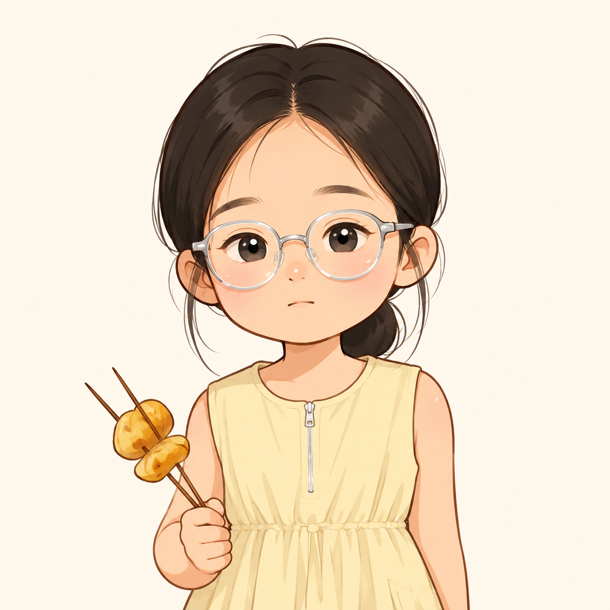 眼镜女孩烤串角色图