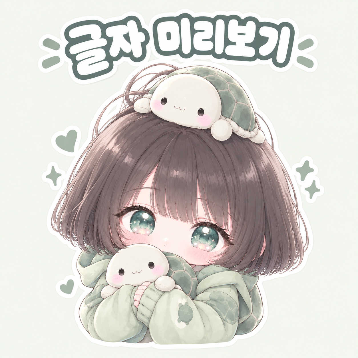 행북이 거북이 스티커 캐릭터 이미지